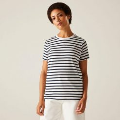 Koszulka turystyczna damska Bayletta. Białe koszulki sportowe damskie Regatta, bez wzorów, z jersey, bez kołnierzyka, bez ramiączek, trekkingowe. Za 138.00 zł.