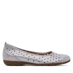 Baleriny Gabor. Szare baleriny damskie Gabor, bez wzorów, bez obcasa. Za 389.99 zł.