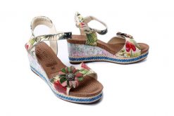 LAURA VITA FACYO 80 CX1198-80C beige, sandały damskie. Brązowe sandały damskie Laura Vita, bez wzorów, ze skóry, bez obcasa, na koturnie, bez zapięcia. Za 283.92 zł.