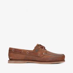 Mokasyny męskie Timberland CLASSIC BOAT 2 EYE. Brązowe mokasyny męskie Timberland, na lato, z gumy, biznesowe. Za 559.99 zł.