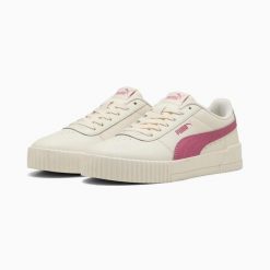 Buty sportowe damskie Puma CARINA L 37032553. Brązowe obuwie sportowe damskie Puma, bez wzorów, z gumy, tenisowe. Za 178.56 zł.