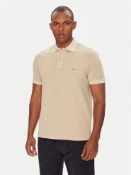 Tommy Hilfiger Polo MW0MW34757 Beżowy Regular Fit. Brązowe koszulki polo męskie Tommy Hilfiger, m, bez wzorów, z bawełny, bez ramiączek. Za 239.99 zł.