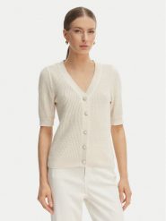 Morgan Kardigan 261-MYRTILE Beżowy Slim Fit. Brązowe kardigany damskie Morgan, m, bez wzorów, z bawełny. Za 229.99 zł.