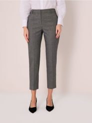 Spodnie cygaretki - szary. Szare spodnie materiałowe damskie Sinsay, l, bez wzorów. Za 49.99 zł.