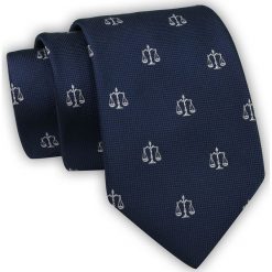 Krawat Alties (7 cm) - Znaki Zodiaku: WAGA. Niebieskie krawaty i muchy Alties, bez wzorów, z tkaniny, eleganckie. Za 49.00 zł.