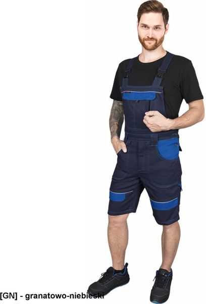 CORTON-BS - Spodnie ochronne ogrodniczki CORTON z krótkimi nogawkami, tkane 100% bawełna 260 g/m2 6 kieszeni elementy odlaskowe 62. Brązowe krótkie spodenki sportowe męskie Reis, m, bez wzorów, z bawełny. Za 125.61 zł.