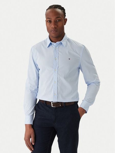 Tommy Hilfiger Koszula MW0MW40460 Błękitny Slim Fit. Niebieskie koszule męskie Tommy Hilfiger, m, bez wzorów, bez kołnierzyka, bez ramiączek. Za 329.99 zł.