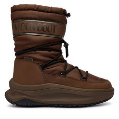 Śniegowce Moon Boot. Brązowe śniegowce i trapery męskie Moon Boot, z polaru, bez zapięcia. Za 989.99 zł.