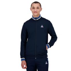 Kurtka z dresu Le Coq Sportif Heritage SP N°1. Niebieskie kurtki męskie le coq sportif, uniwersalny, bez wzorów, z dresówki, retro, bez kaptura. Za 363.10 zł.