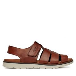 Sandały Rieker. Brązowe sandały męskie Rieker, bez zapięcia. Za 335.99 zł.