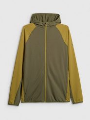 4F Bluza trekkingowa regular z kapturem męska - khaki L. Brązowe bluzy męskie 4f, l, bez wzorów, z kapturem. Za 249.99 zł.