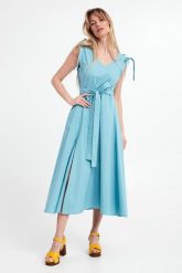 Sukienka popelinowa TWINSET ACTITUDE. Sukienki damskie Twinset Milano, xs, bez wzorów, bez kołnierzyka, bez ramiączek. W wyprzedaży za 566.57 zł.