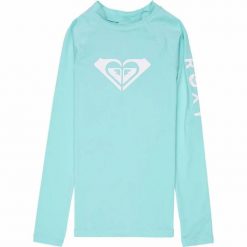 Dziewczęca koszulka z długim rękawem z lycry WHOLE HEARTED. Zielone t-shirty i topy dla dziewczynek Roxy, bez wzorów, z lycry, bez ramiączek. Za 139.99 zł.