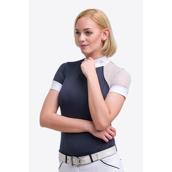 Koszulka jeździecka damska Modern Dame. Białe t-shirty i topy dla dziewczynek CAVALLIERA, bez wzorów, bez ramiączek. Za 352.00 zł.