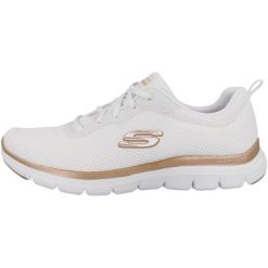 Obuwie Sportowe Damskie Skechers Mesh Lace-Up W Biały. Białe obuwie sportowe damskie Skechers, bez wzorów, z materiału. Za 526.75 zł.