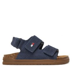 Sandały Tommy Hilfiger. Niebieskie sandały chłopięce Tommy Hilfiger, bez zapięcia. Za 289.99 zł.