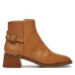 Botki Aldo. Brązowe botki damskie Aldo, bez obcasa, na słupku, bez zapięcia. Za 589.99 zł.