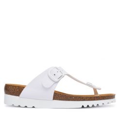 Japonki Scholl. Białe klapki damskie Scholl, bez wzorów, bez obcasa. Za 269.99 zł.