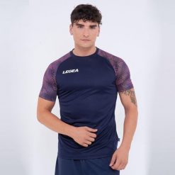 Męska Koszulka Treningowa Oddychająca 100% Poliester Niebieski-Neon-Pestka. Niebieskie koszulki sportowe męskie Legea, l, bez wzorów, z materiału, bez kołnierzyka, bez ramiączek, do biegania. Za 148.00 zł.