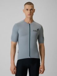 4F Koszulka kolarska męska - szara XXL. Szare t-shirty męskie 4f, m, bez wzorów, z dzianiny, bez kołnierzyka. Za 199.99 zł.