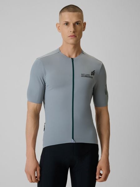4F Koszulka kolarska z filtrem UPF50+ męska - szara XXL. Szare t-shirty męskie 4f, m, bez wzorów, z dzianiny, bez kołnierzyka. Za 199.99 zł.