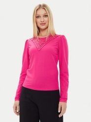 Morgan Bluzka 241-TANIO Różowy Regular Fit. Czerwone bluzki damskie Morgan, s, bez wzorów, z syntetyku, bez kołnierzyka, bez ramiączek. Za 129.99 zł.