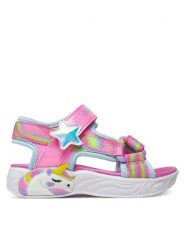 Skechers Sandały Unicorn Dreams Sandal-Dreamy Unicorns 303107L/PKMT Różowy. Czerwone sandały dziewczęce Skechers, ze skóry, bez zapięcia. Za 149.99 zł.