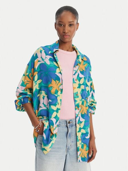 Billabong Koszula Summer Love EBJX603004 Niebieski Oversize. Niebieskie bluzki damskie Billabong, s, bez wzorów, z wiskozy, bez kołnierzyka, bez ramiączek. Za 173.99 zł.