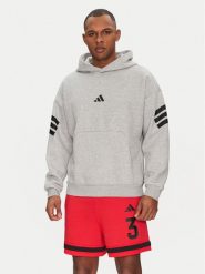 Adidas Bluza Future Icons 3-Stripes JD4847 Szary Regular Fit. Szare bluzy męskie Adidas, m, bez wzorów, z syntetyku, bez kaptura. Za 239.99 zł.