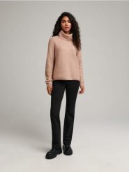 Spodnie - czarny. Czarne spodnie materiałowe damskie Sinsay, l, bez wzorów, z wiskozy. Za 59.99 zł.