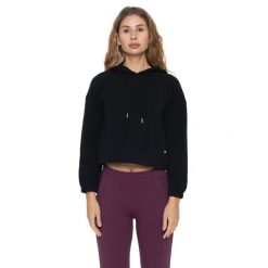 Bluza zimowa Leone 1947 Never Without Damen, Halsausschnitt, Reißverschluss. Czarne bluzy damskie LEONE 1947 APPAREL, na zimę, bez wzorów, z bawełny, bez kaptura. W wyprzedaży za 162.09 zł.