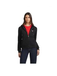 Guess Jeans Bluza GJ ZIP HOOD REG MINI W4YQ03 KC811 Czarny Regular Fit. Czarne bluzy damskie Guess Jeans, xl, z aplikacjami, z bawełny, bez kaptura. Za 269.99 zł.