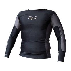 Koszulka kompresyjna męska Everlast Rashguard Longsleeve. Czarne bluzki z długim rękawem męskie Everlast, m, bez wzorów, bez kołnierzyka. Za 119.99 zł.