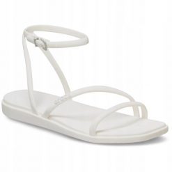 Sandały dla Kobiet Crocs Miami Ankle Strap Sandal. Białe sandały damskie Crocs, bez wzorów, z materiału, bez obcasa, na obcasie, bez zapięcia. Za 159.99 zł.