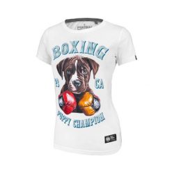 Koszulka damska Pitbull Lil'Champ. Białe koszulki sportowe damskie PITBULL, m, bez wzorów, casualowe, bez kołnierzyka. Za 99.00 zł.