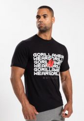 Bradley Koszulka - Czarny. Czarne koszulki sportowe męskie GORILLA WEAR, m, bez wzorów, z bawełny, bez kołnierzyka, bez ramiączek, na fitness i siłownię. Za 183.00 zł.