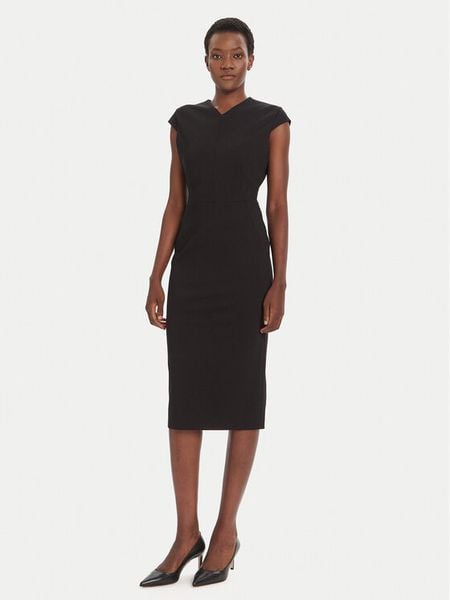 BOSS Sukienka koktajlowa Dulisa 50541987 Czarny Slim Fit. Czarne sukienki damskie Boss, bez wzorów, z wiskozy, wizytowe, bez kołnierzyka, bez ramiączek. Za 779.00 zł.