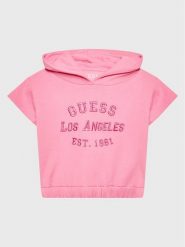 Guess Bluza K3GQ00 KA6R3 Różowy Regular Fit. Czerwone bluzy dla dziewczynek Guess, z aplikacjami, z bawełny, bez ramiączek, bez kaptura. Za 189.99 zł.