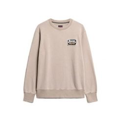 Luźna bluza Superdry Mechanic. Brązowe bluzy męskie Superdry., m, bez wzorów, bez kaptura. Za 340.40 zł.