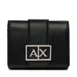 Portfel Armani Exchange. Czarne portfele damskie Armani Exchange, bez wzorów. Za 329.99 zł.