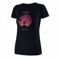 SS1272W Koszulka damska z krótkim rękawem OUTDOOR WOOL PRO czarny M - JELEŃ 2. Czarne t-shirty damskie Brubeck, m, bez wzorów, bez kołnierzyka. Za 309.82 zł.