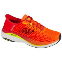 Buty do biegania męskie, Slip-Ins: Max Cushioning Propulsion - Vitality. Brązowe buty sportowe męskie Skechers, z materiału, bez zapięcia, do biegania. Za 592.00 zł.