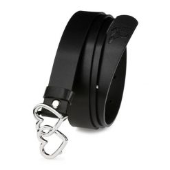 Beltimore skórzany pasek damski klamra serca D55 : Kolory - czarny, Rozmiar pasków - r.85-100 cm. Czarne paski damskie bez wzorów, klasyczne. Za 47.90 zł.
