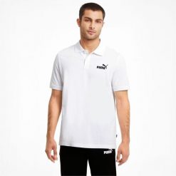 Polo Puma Essential Pique. Białe buty sportowe męskie Puma, m, bez wzorów, z bawełny, bez kołnierzyka, bez ramiączek, na golfa. Za 99.00 zł.