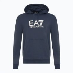 Bluza męska EA7 Emporio Armani Train Visibility. Niebieskie bluzy męskie EA7 Emporio Armani, m, bez wzorów, z bawełny, bez kaptura. Za 399.99 zł.