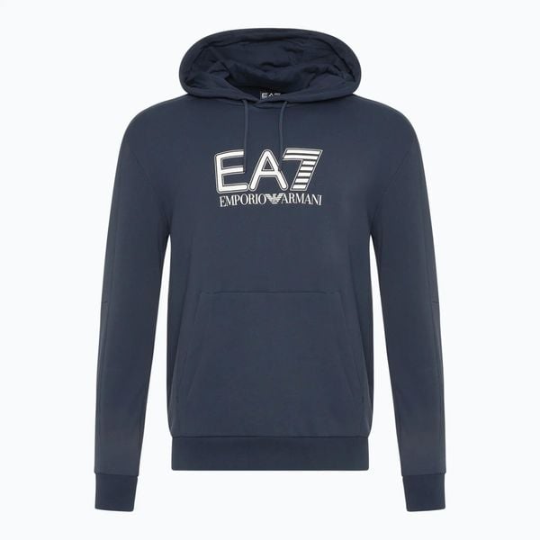 Bluza męska EA7 Emporio Armani Train Visibility. Niebieskie bluzy męskie EA7 Emporio Armani, m, bez wzorów, z bawełny, bez kaptura. Za 419.99 zł.