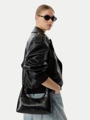 Calvin Klein Torebka Foil Logo Glossy LV04F3737G Czarny. Czarne torebki do ręki damskie Calvin Klein, bez wzorów, ze skóry, bez dodatków. Za 489.99 zł.