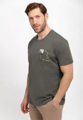 Koszulka z nadrukiem T-MAP. Brązowe t-shirty męskie Volcano, na lato, l, bez wzorów, z bawełny, bez kołnierzyka. Za 69.99 zł.