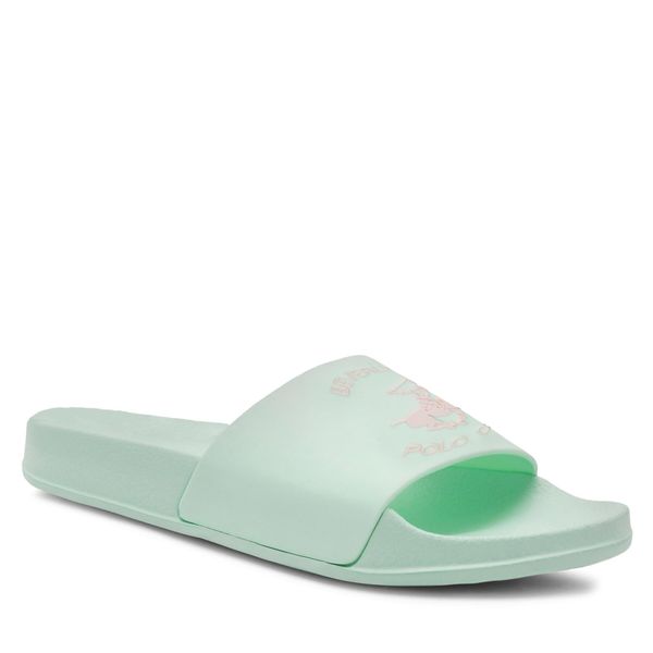 Klapki Beverly Hills Polo Club. Zielone klapki damskie Beverly Hills Polo Club, bez wzorów, bez obcasa. Za 71.99 zł.