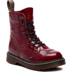 Glany STEEL - 113/AL/D-63 Bordo. Czerwone kozaki damskie Steel, ze skóry. Za 259.00 zł.